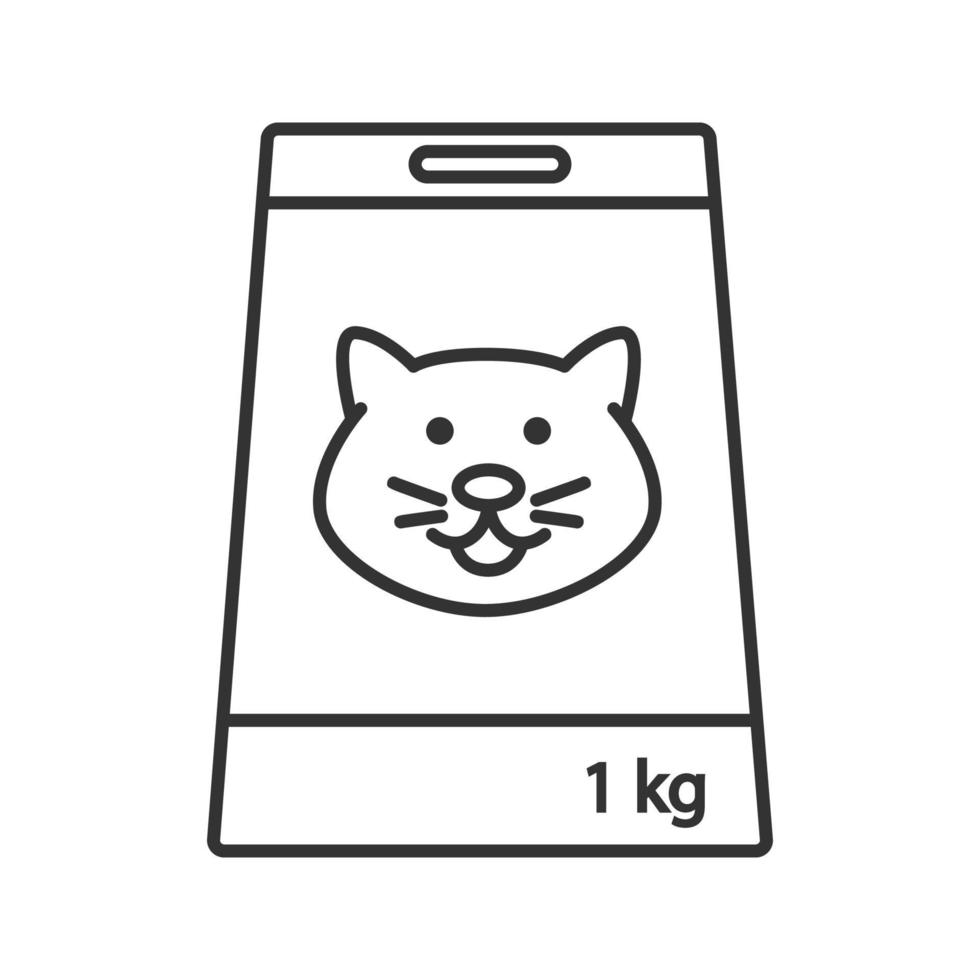 Cat's food linear icon. Thin line illustration. Pet nutrition. Contour symbol. Vector isolated outline drawing