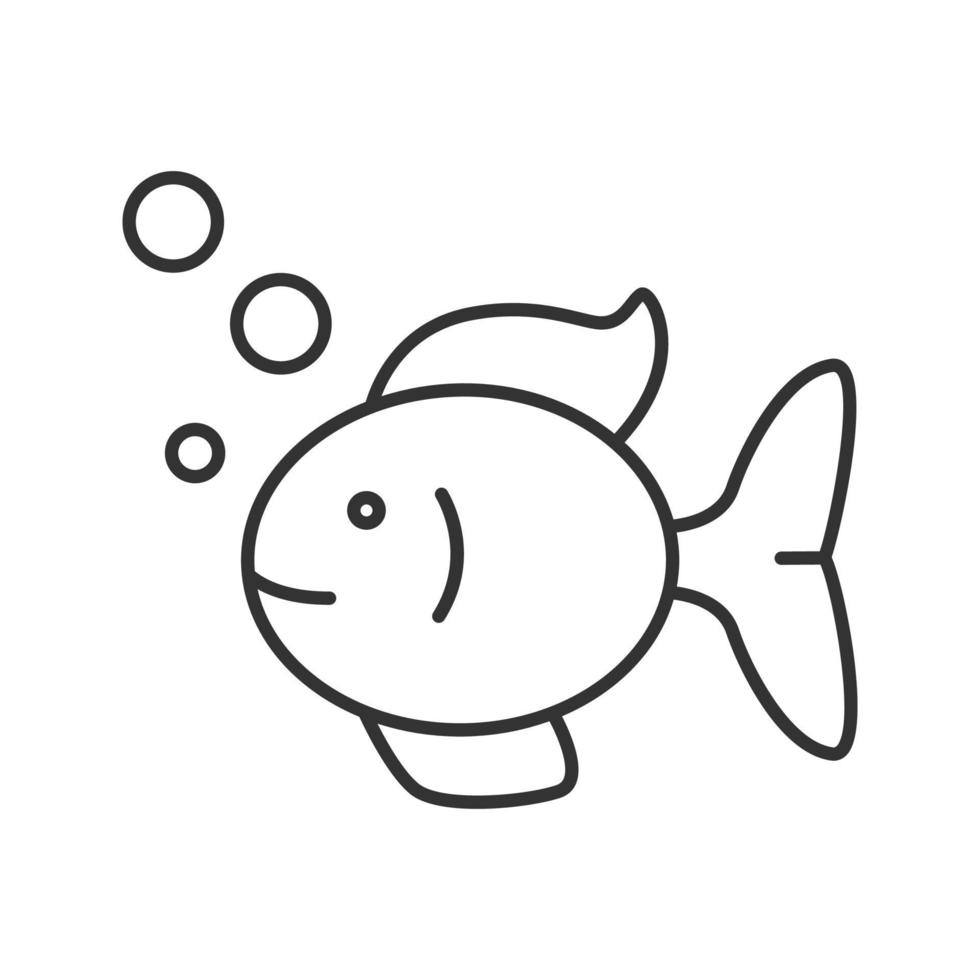 Aquarium fish linear icon. Thin line illustration. Fishkeeping. Fishbowl pet. Contour symbol. Vector isolated outline drawing