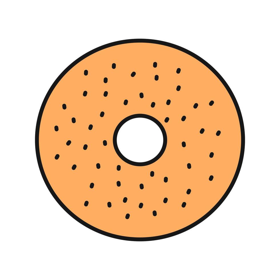 Bagel color icon. Donut. Isolated vector illustration