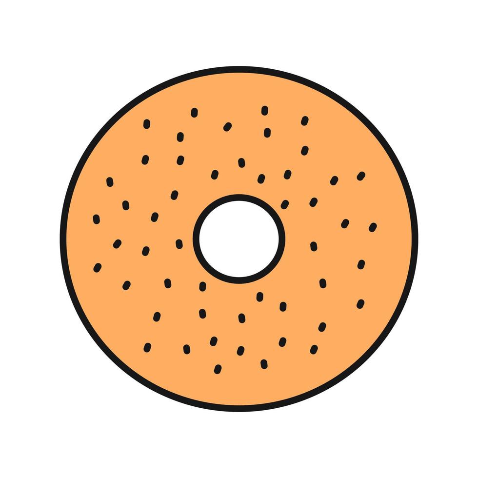 Bagel color icon. Donut. Isolated vector illustration