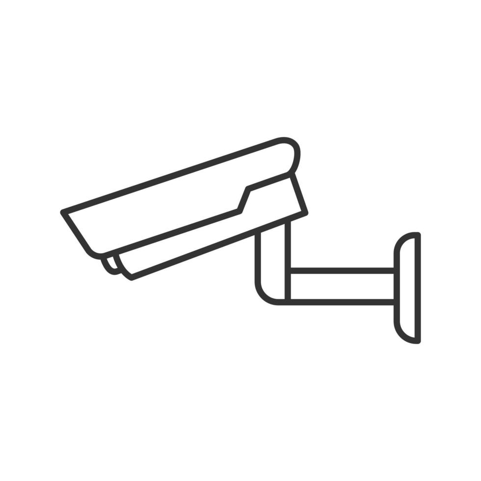 Surveillance camera linear icon. Security system. Cctv. Thin line illustration. Contour symbol. Vector isolated outline drawing