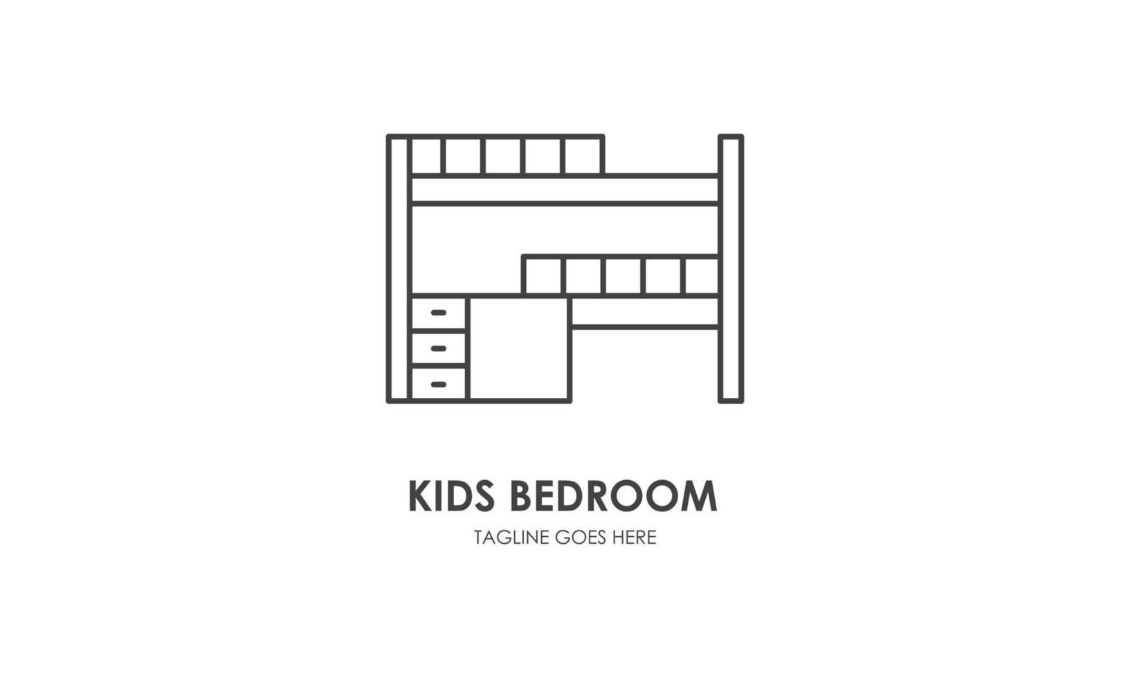 Baby and children room furniture linear icon vector