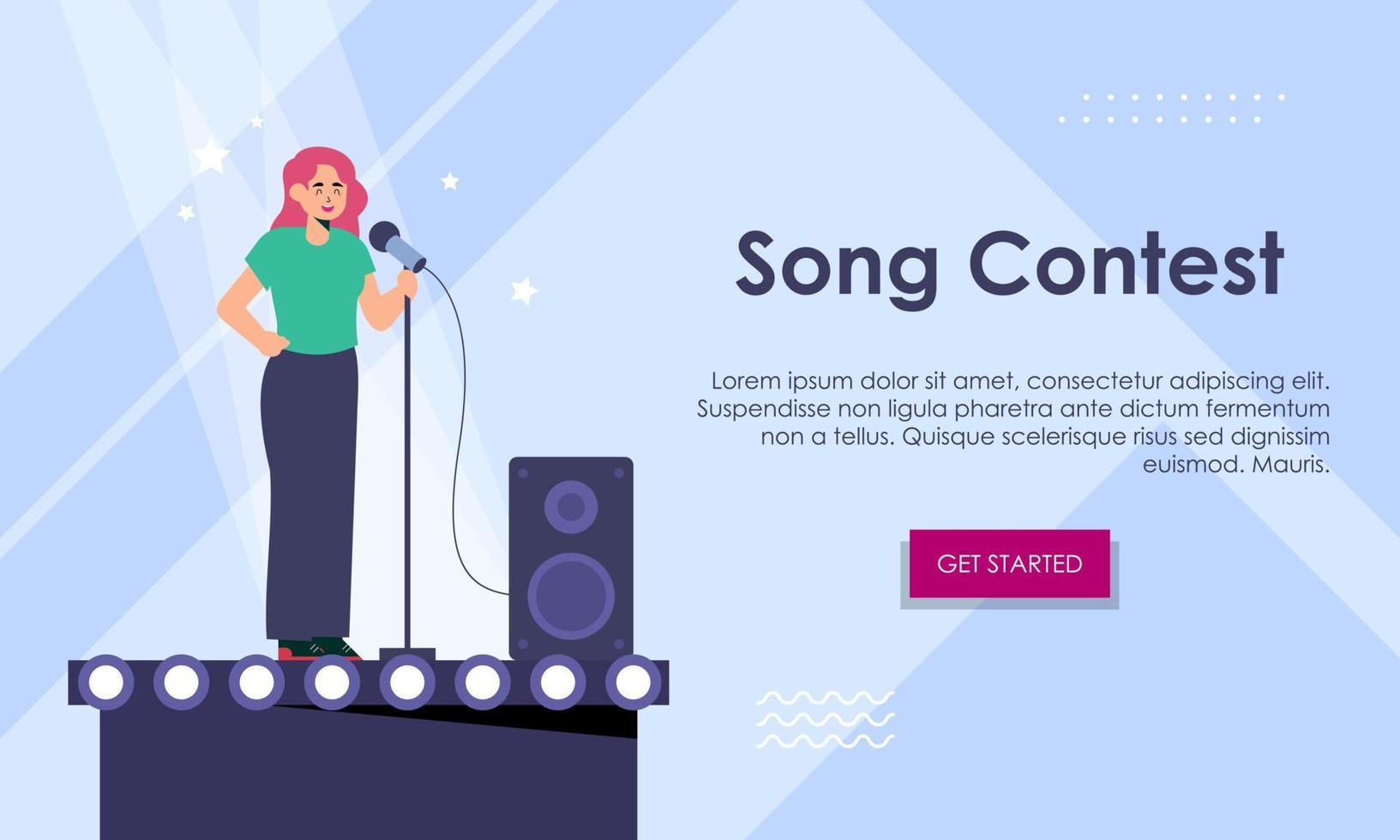 Song contest on stage illustration concept vector