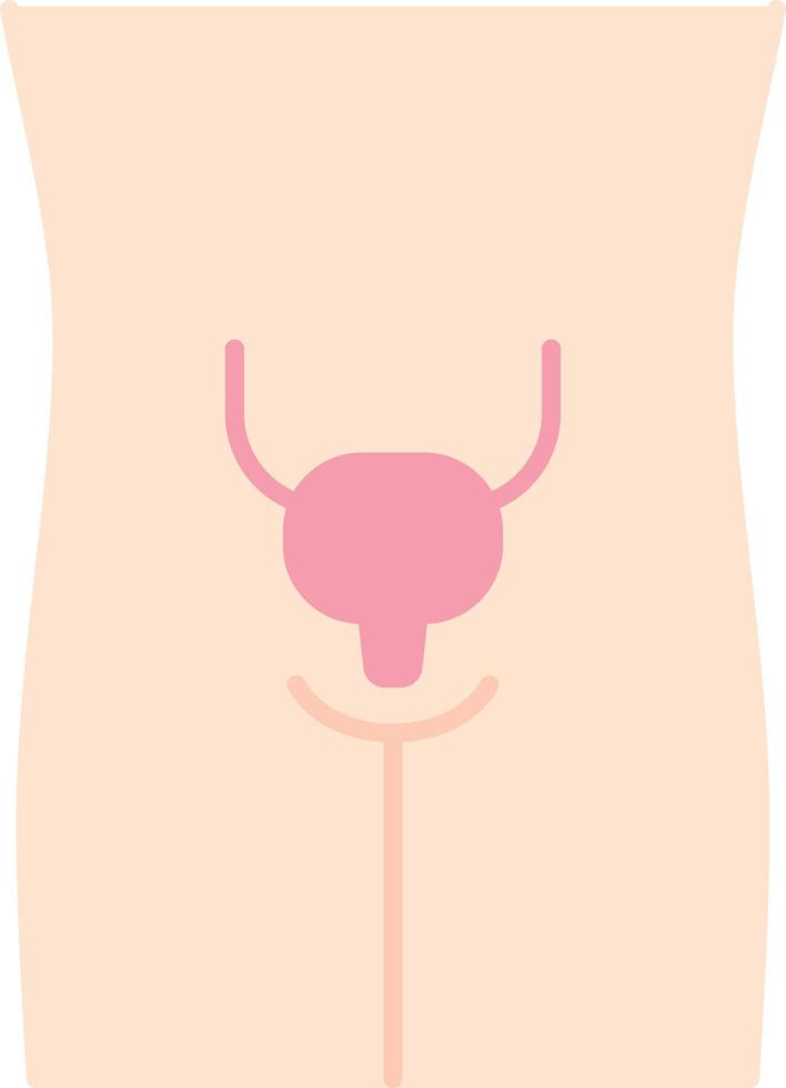 icono de color de sombra larga de diseño plano de vejiga urinaria sana. órgano en buen estado de salud. funcionamiento del sistema urinario. parte interna del cuerpo en buen estado. tracto urinario saludable. ilustración de silueta vectorial vector