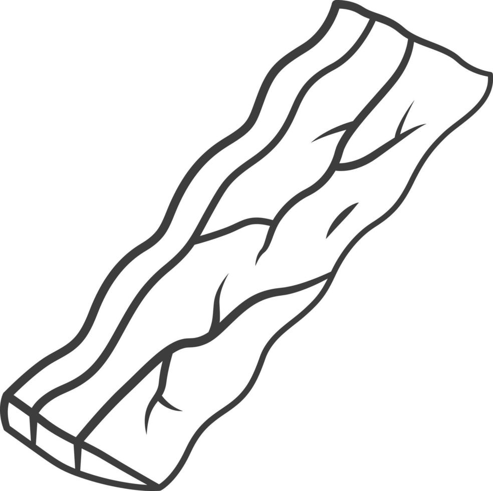 icono lineal de tocino. carne de carnicero. panceta asada. trozo de manteca de cerdo. deliciosa lonja. producción y venta de carne. ilustración de línea delgada. símbolo de contorno dibujo de contorno aislado vectorial. trazo editable vector