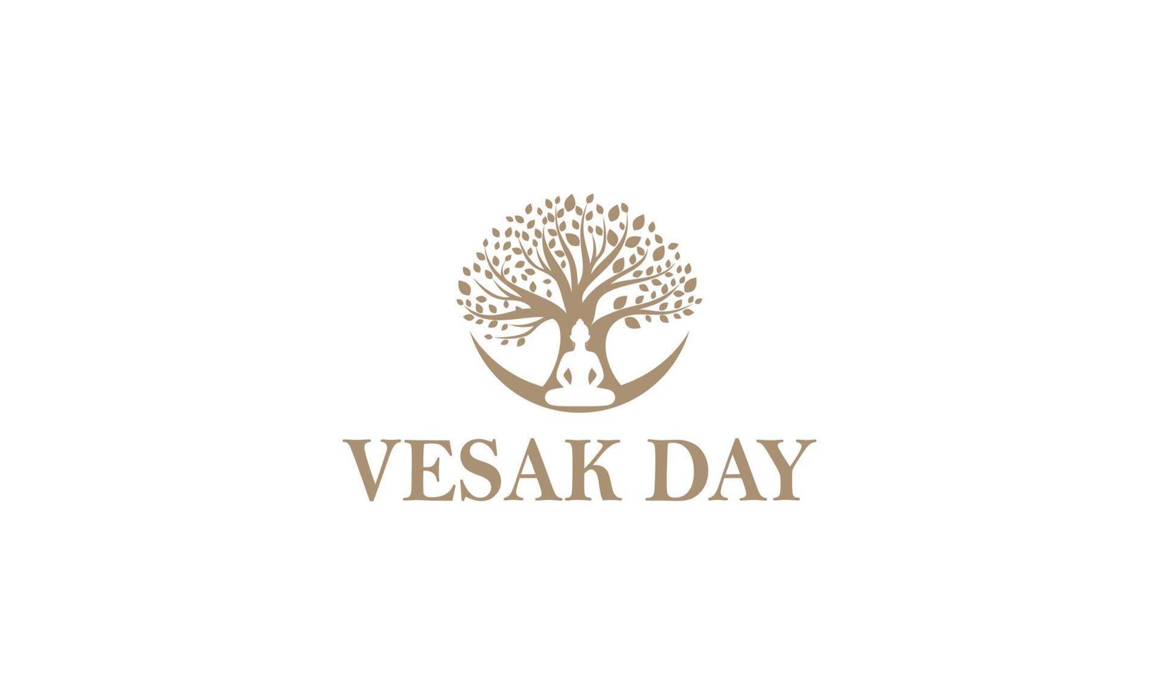 Happy vesak day or buddha purnima logo design vector