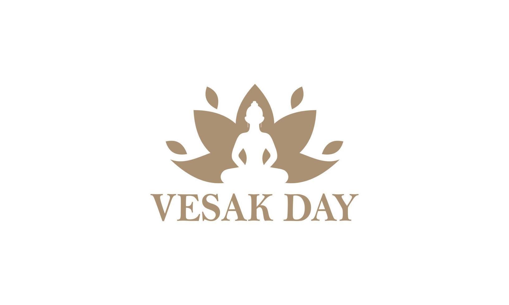 feliz día de vesak o diseño del logotipo de buddha purnima vector