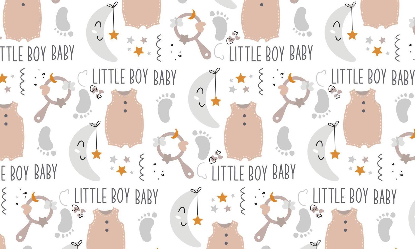 Baby shower pattern for baby room decoration with cute pictures vector