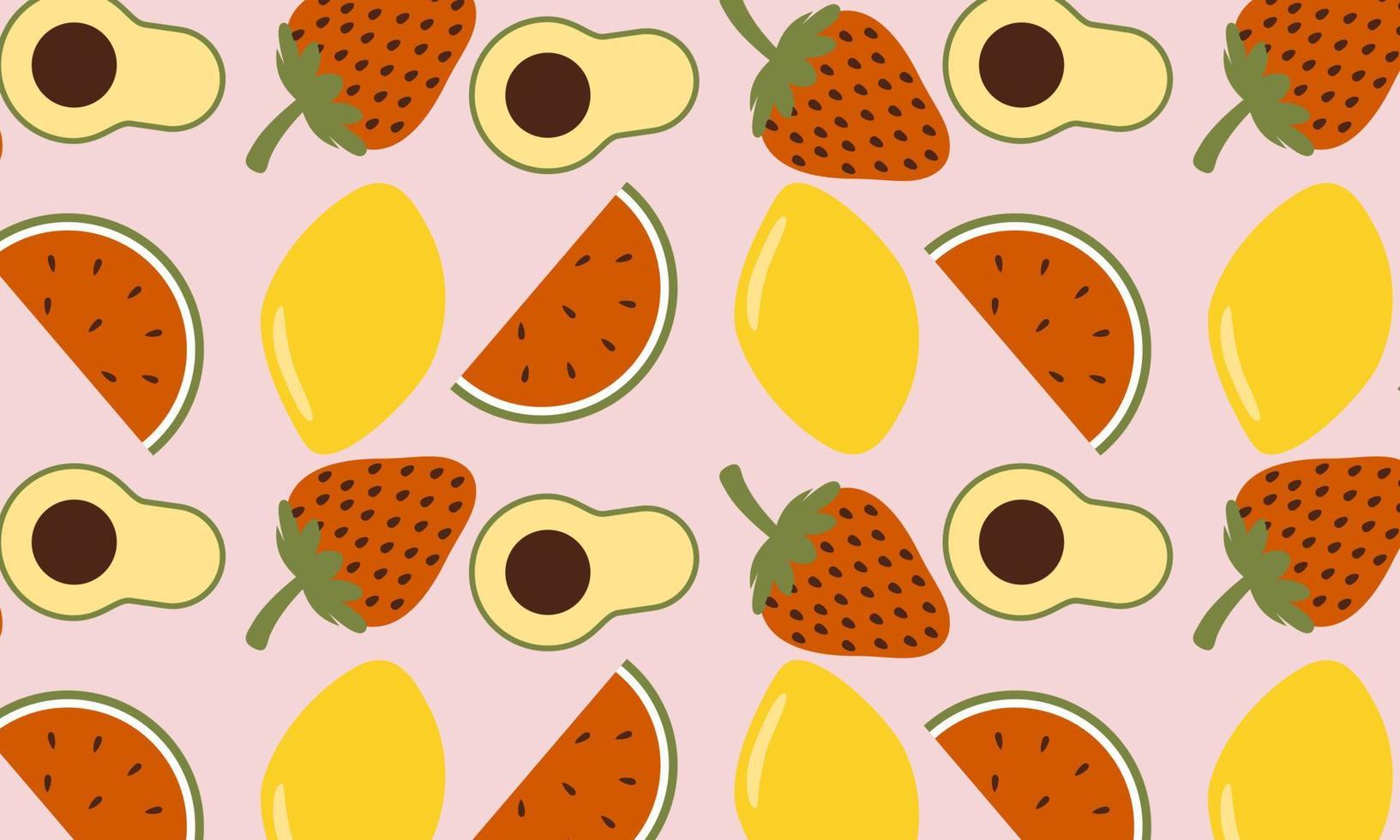 colección de frutas en ilustraciones de estilo plano dibujado a mano vector