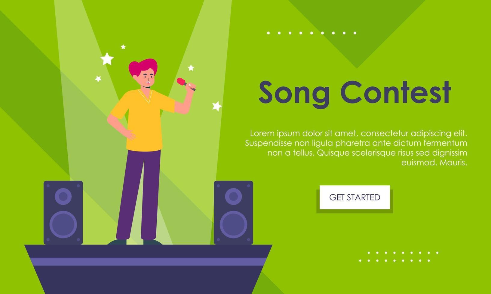 Song contest on stage illustration concept vector