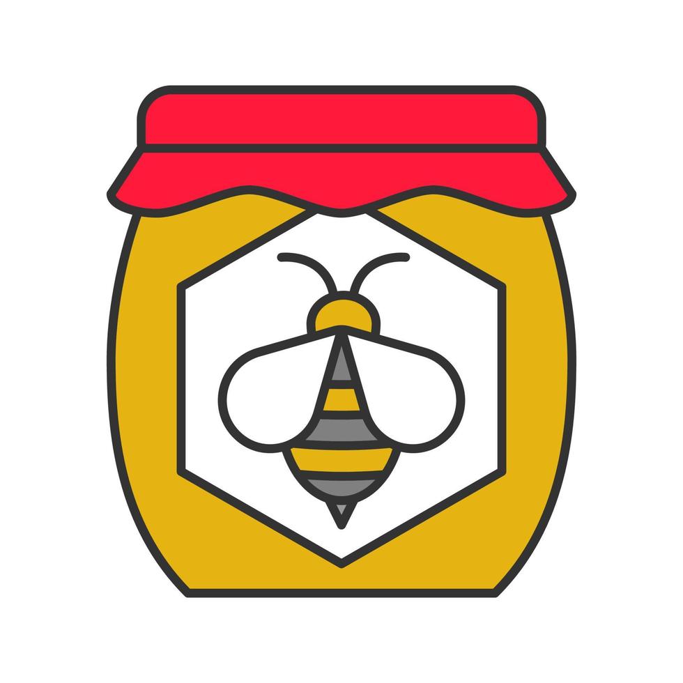 Honey jar color icon. Isolated vector illustration