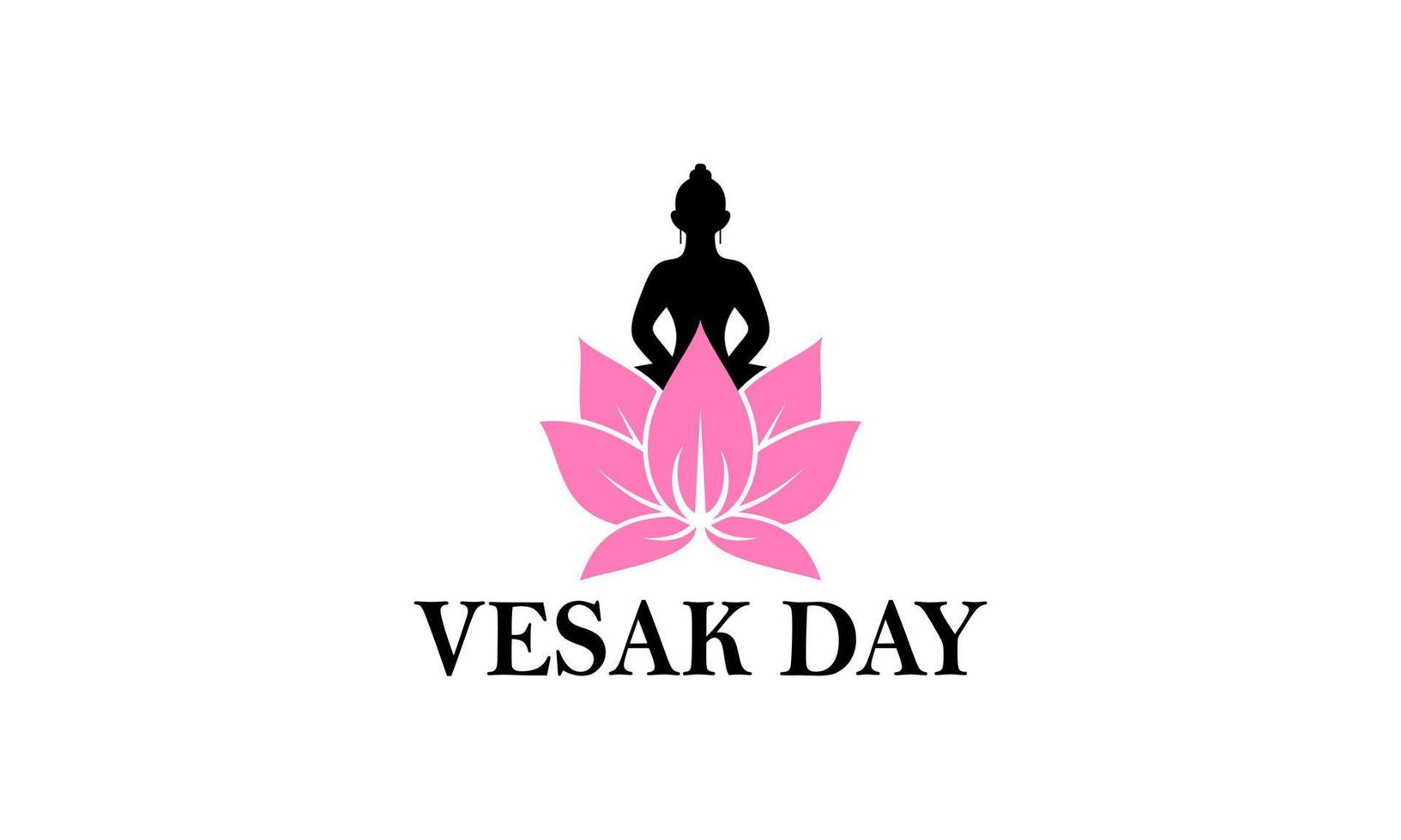 Happy vesak day or buddha purnima logo design vector