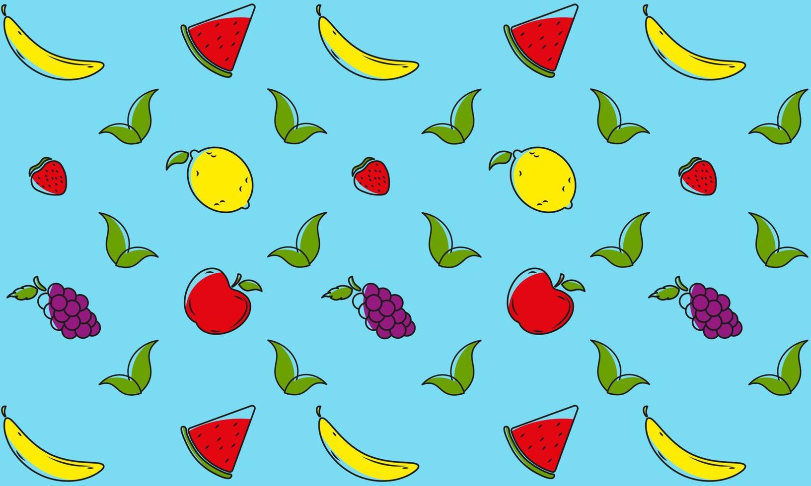 colección de frutas en ilustraciones de estilo plano dibujado a mano vector