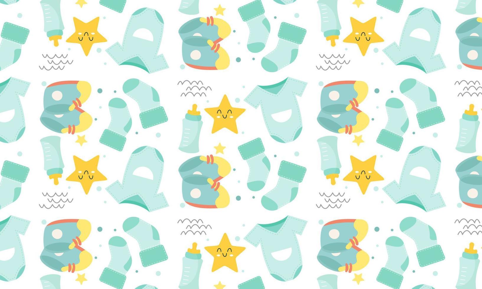 Baby shower pattern for baby room decoration with cute pictures vector