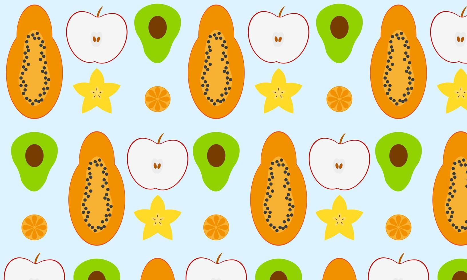 Fruit collection in flat hand drawn style illustrations vector