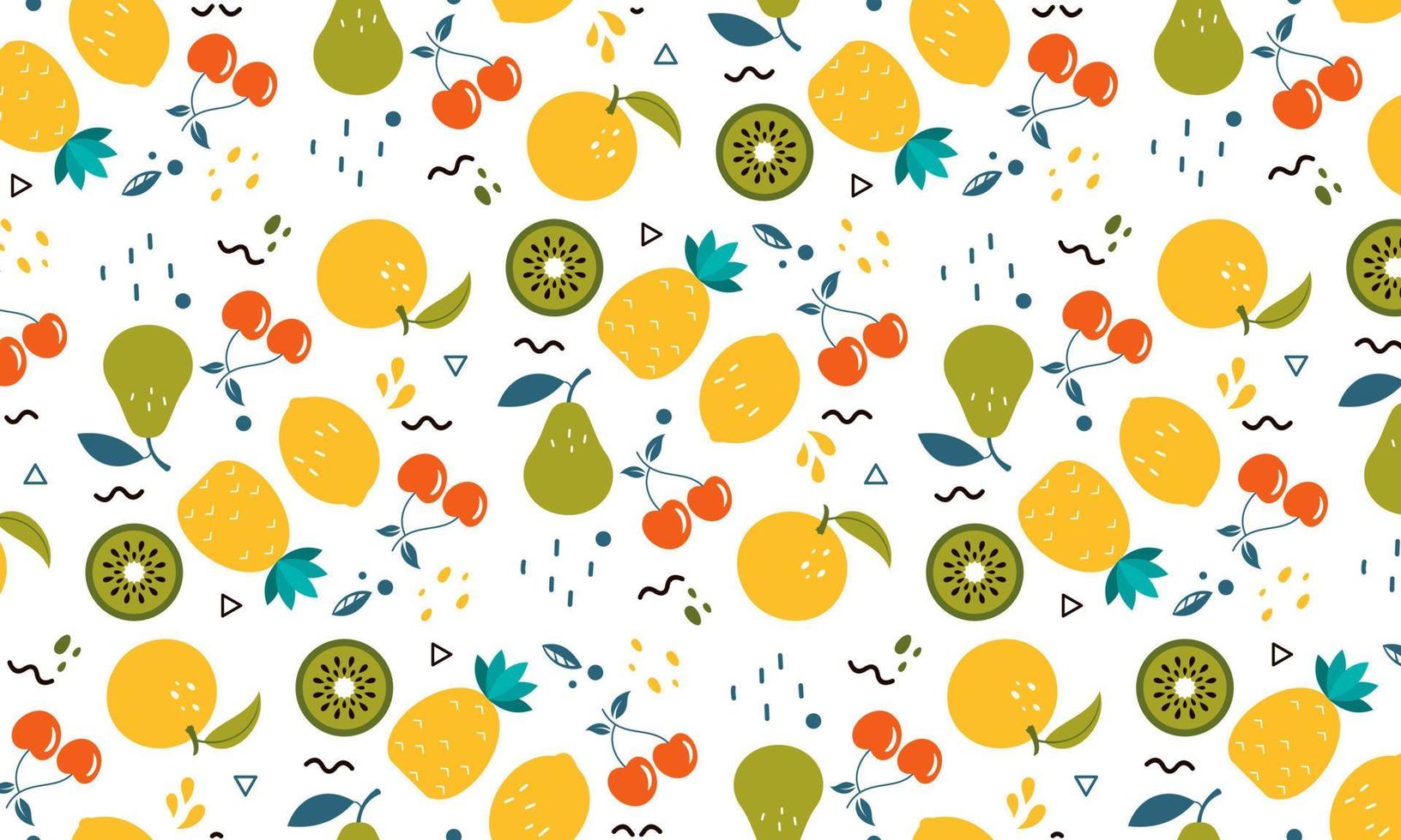 colección de frutas en ilustraciones de estilo plano dibujado a mano vector