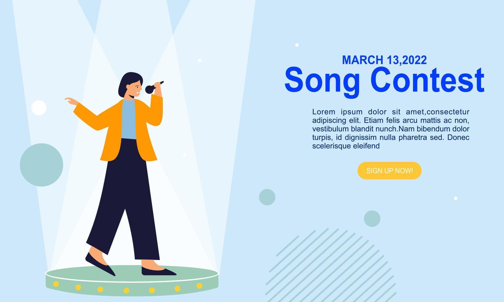 Song contest on stage illustration concept vector