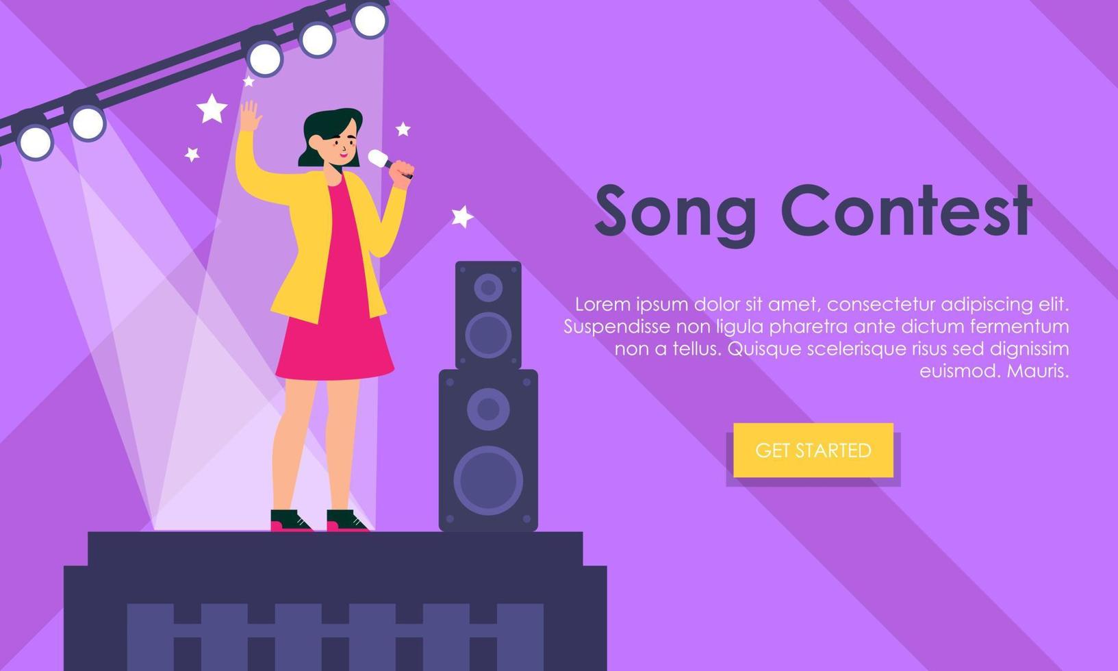 Song contest on stage illustration concept vector