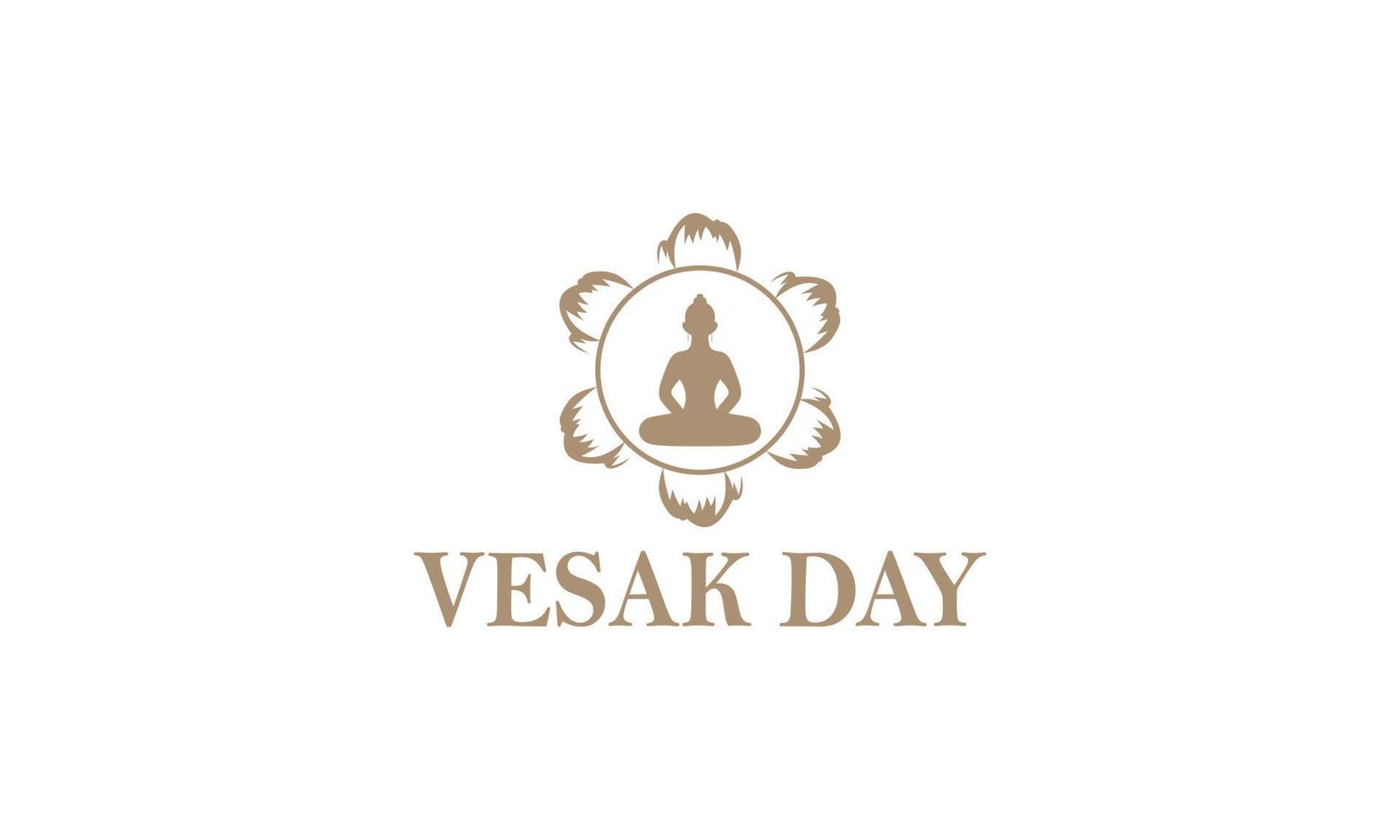 Happy vesak day or buddha purnima logo design vector