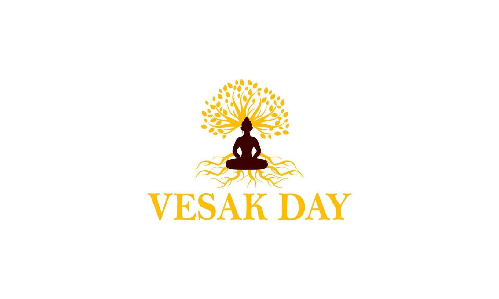 feliz día de vesak o diseño del logotipo de buddha purnima vector