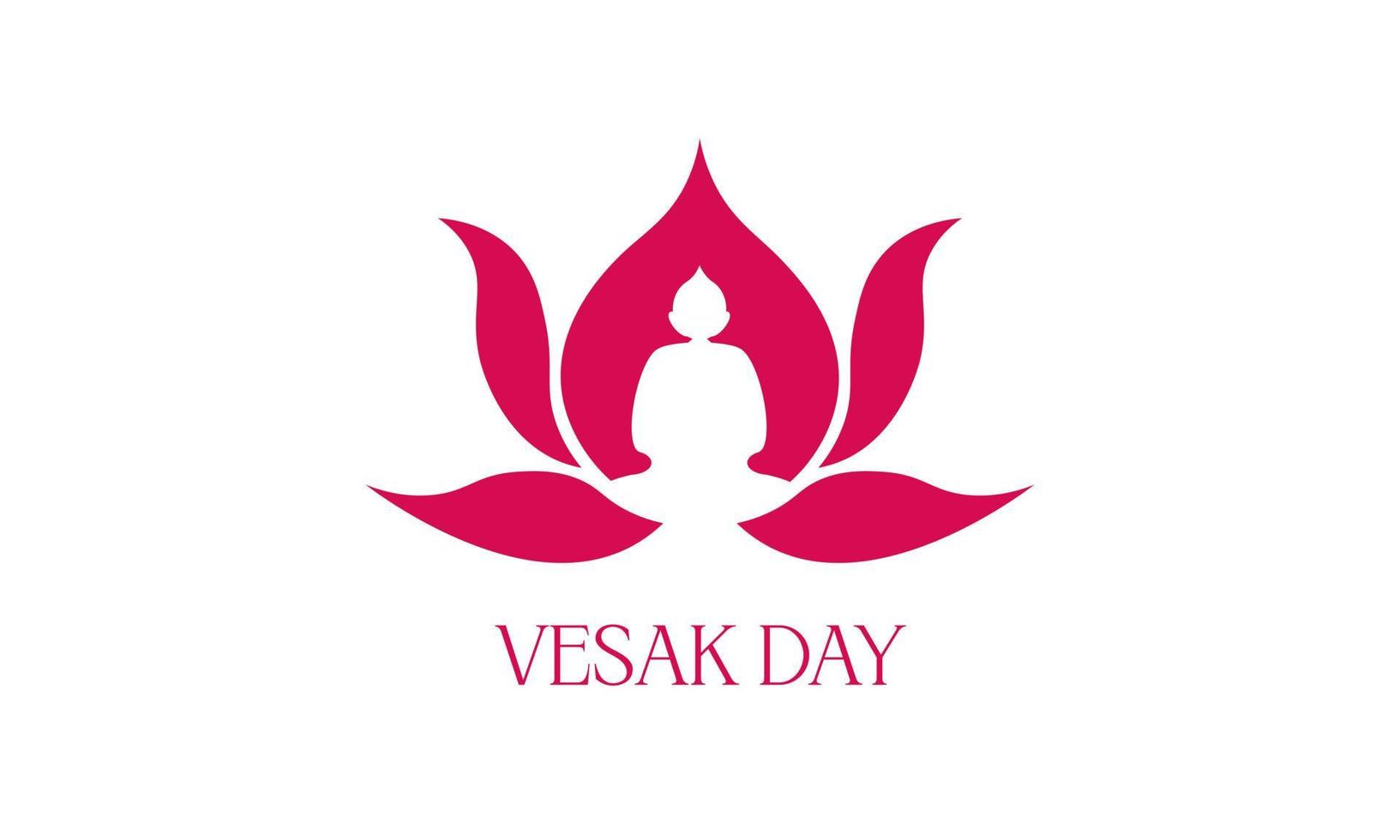 Happy vesak day or buddha purnima logo design vector