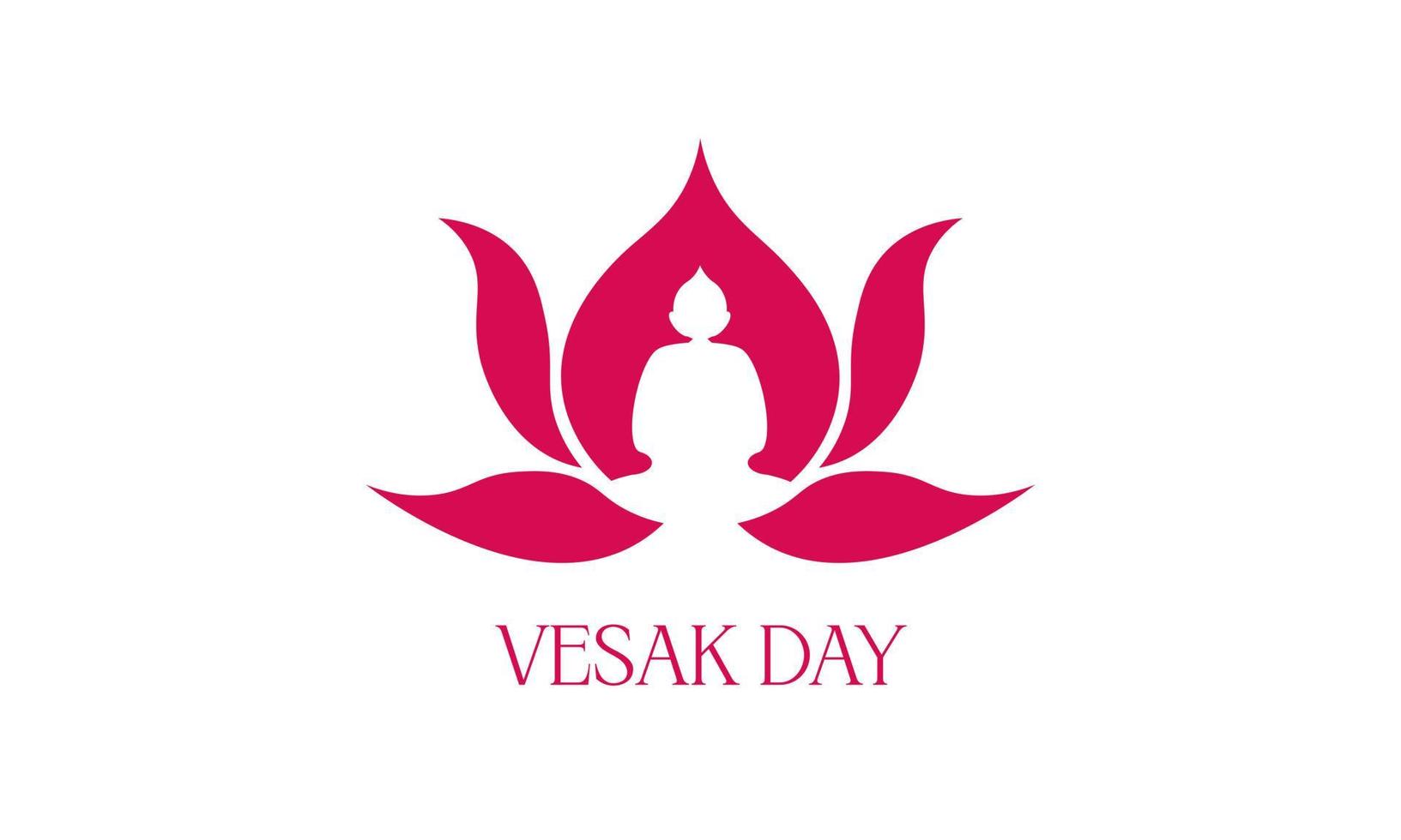 feliz día de vesak o diseño del logotipo de buddha purnima vector