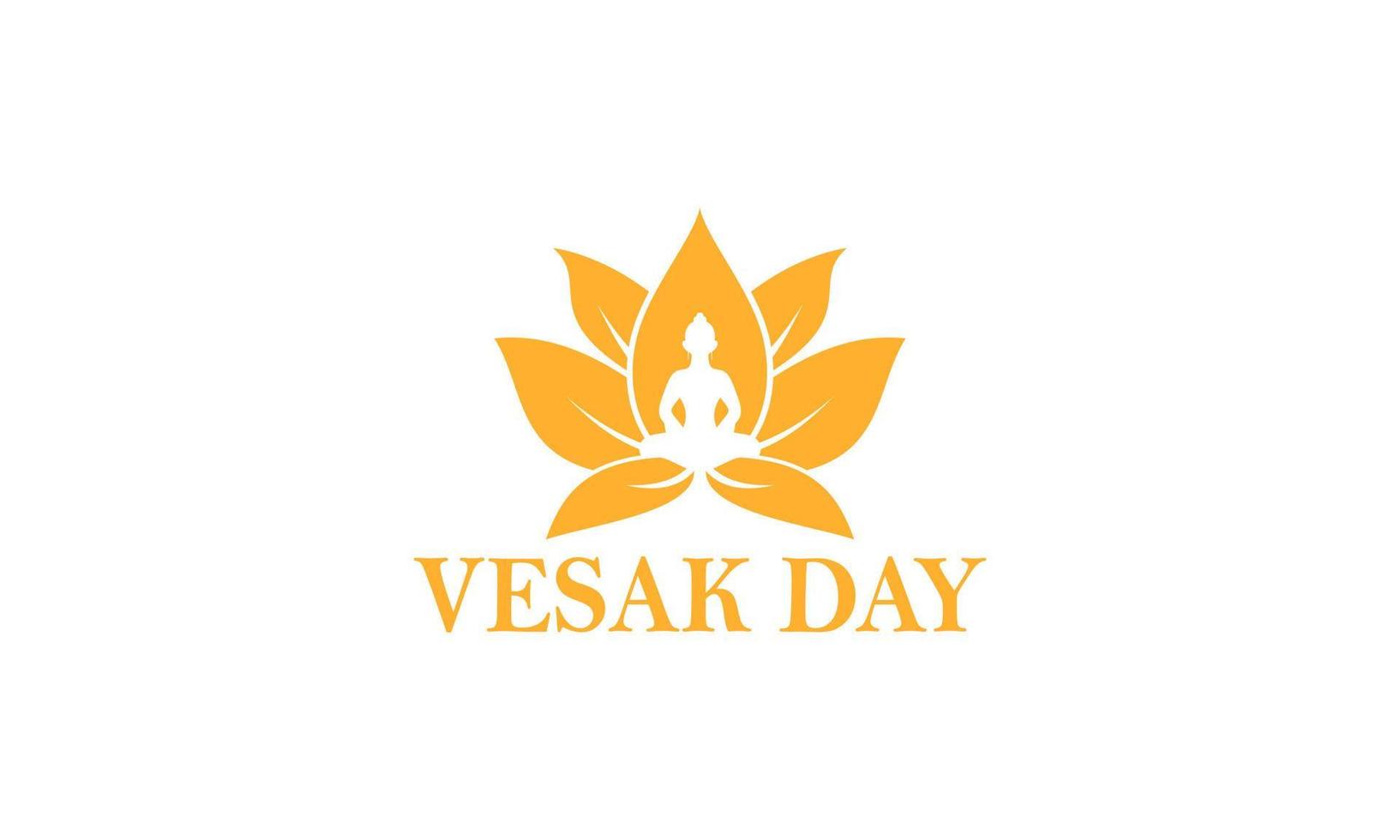 Happy vesak day or buddha purnima logo design vector