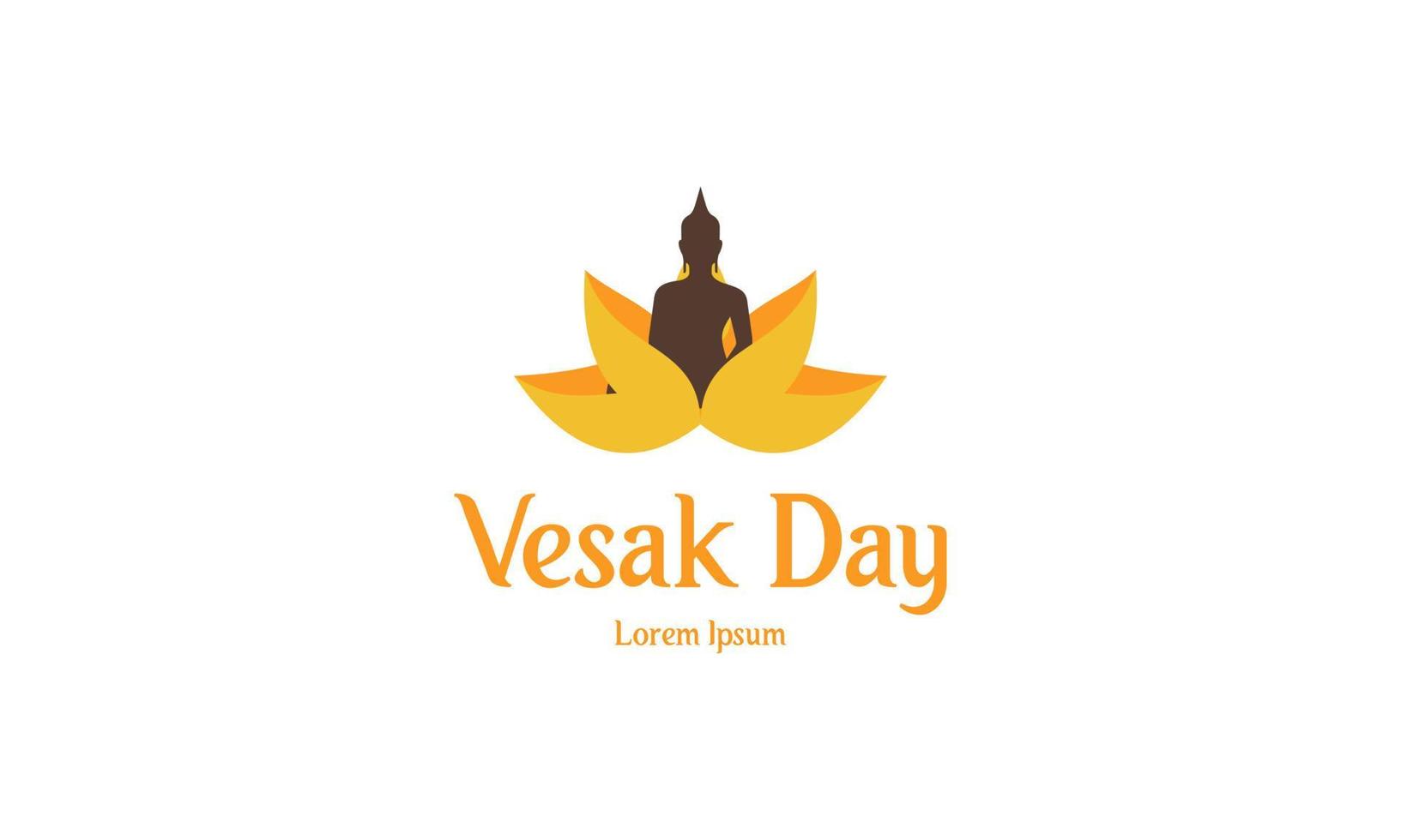Happy vesak day or buddha purnima logo design vector