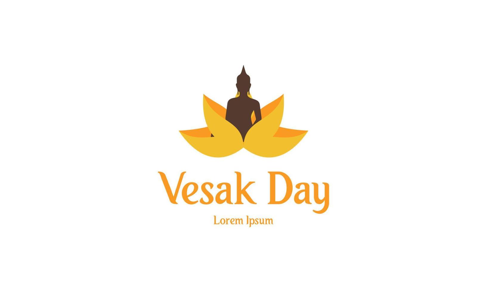 Happy vesak day or buddha purnima logo design vector