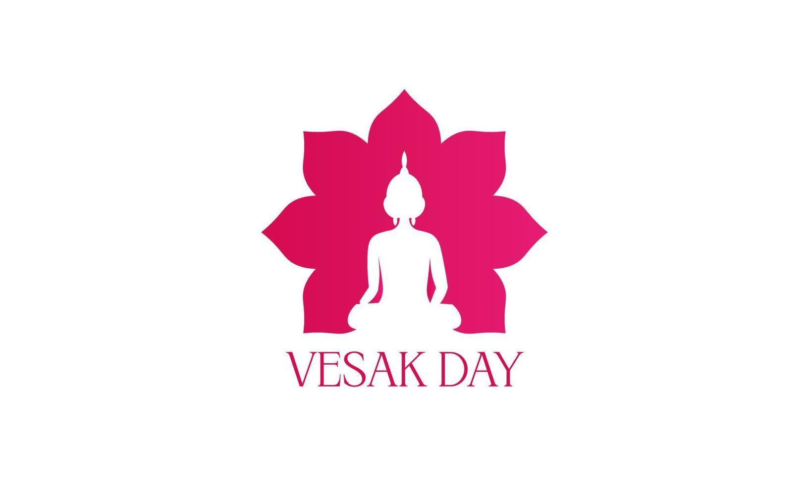 feliz día de vesak o diseño del logotipo de buddha purnima vector