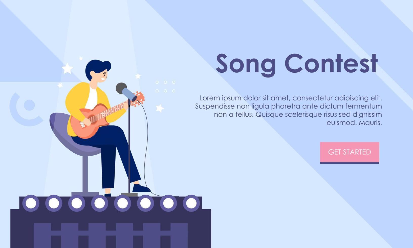 Song contest on stage illustration concept vector