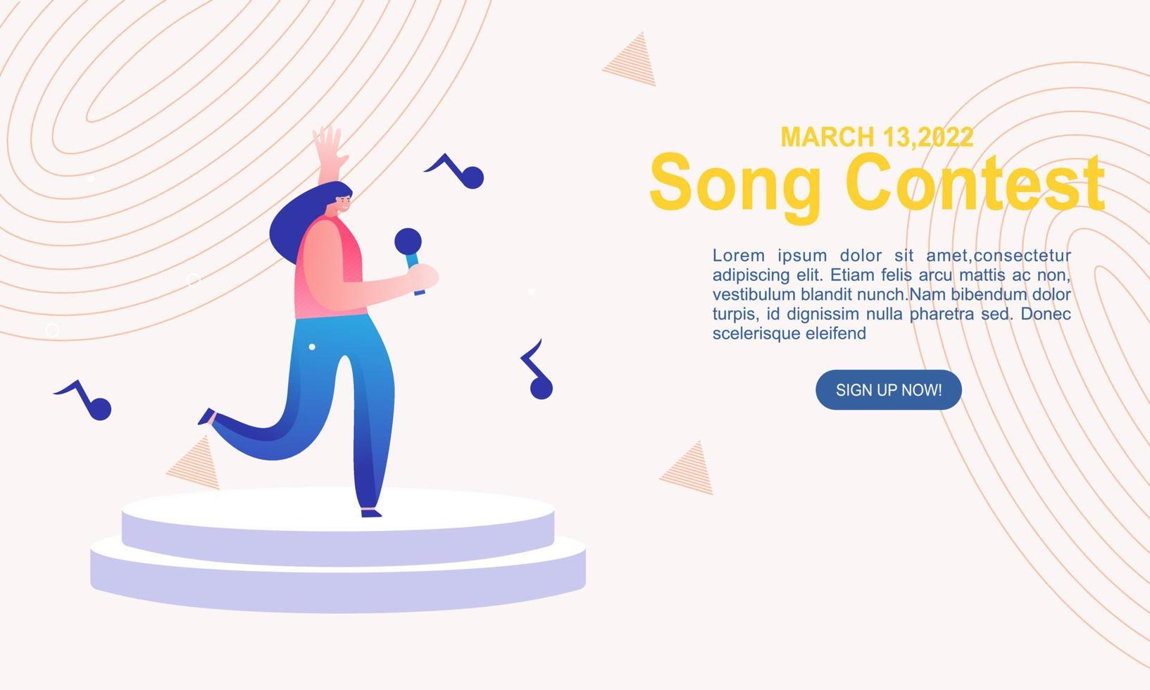 Song contest on stage illustration concept vector