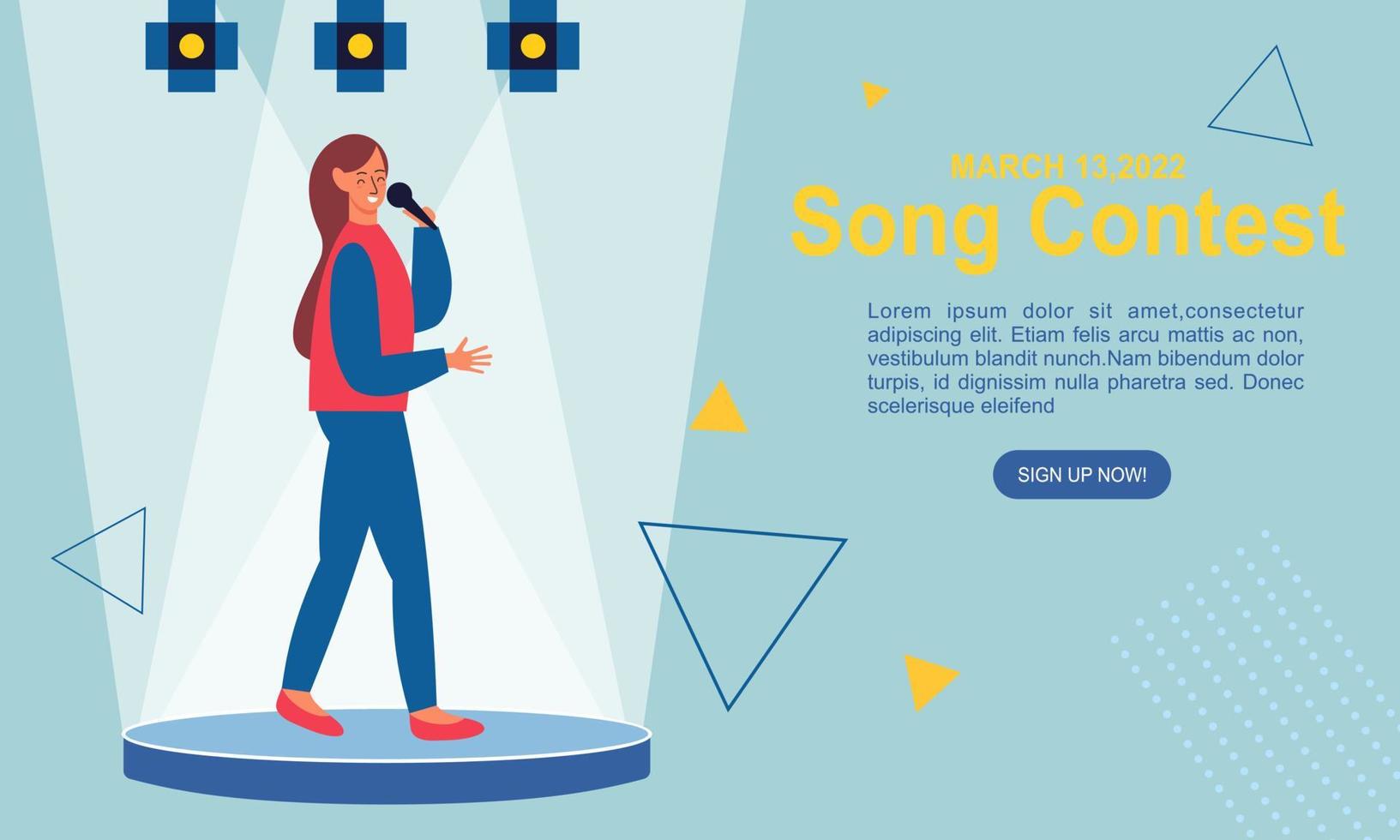 Song contest on stage illustration concept vector