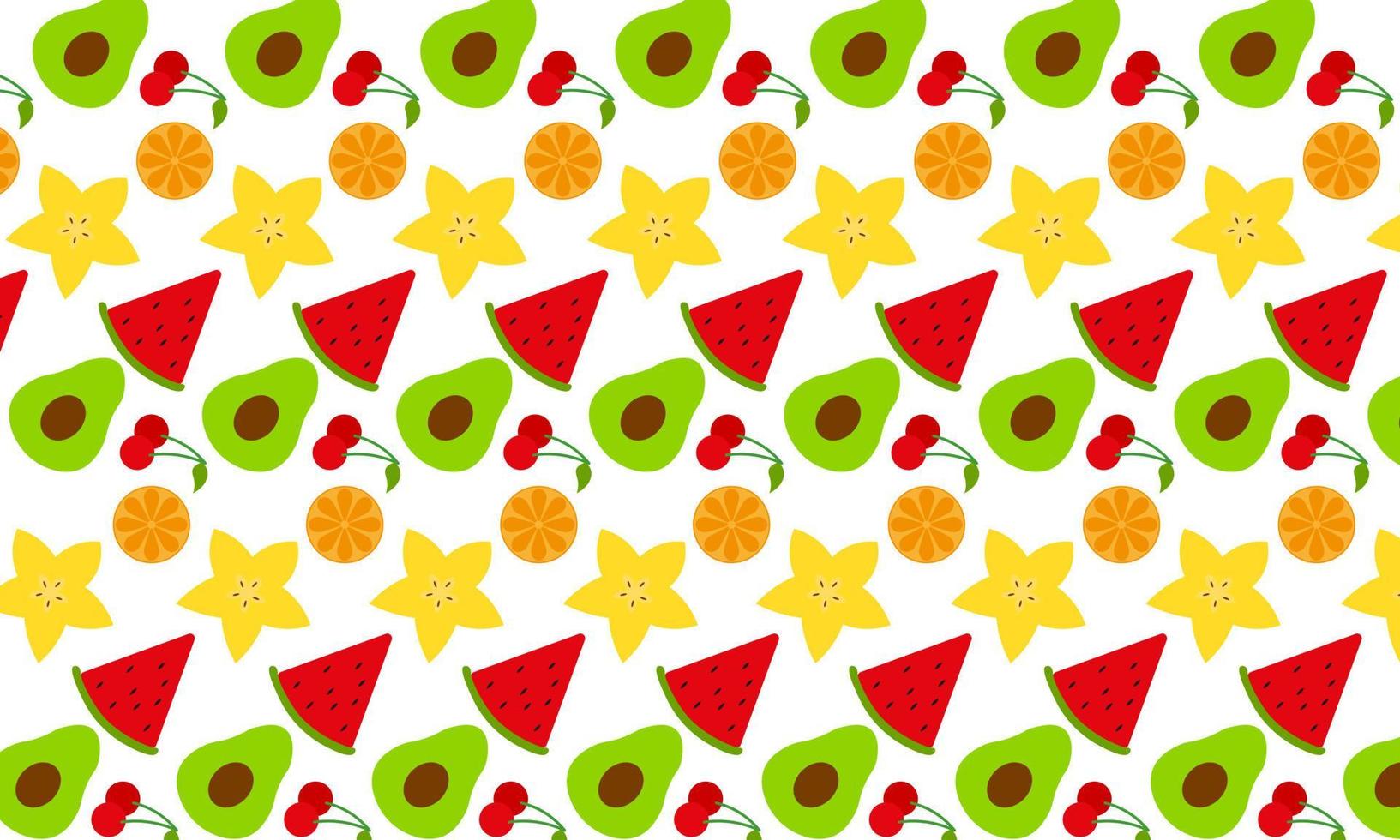 Fruit collection in flat hand drawn style illustrations vector