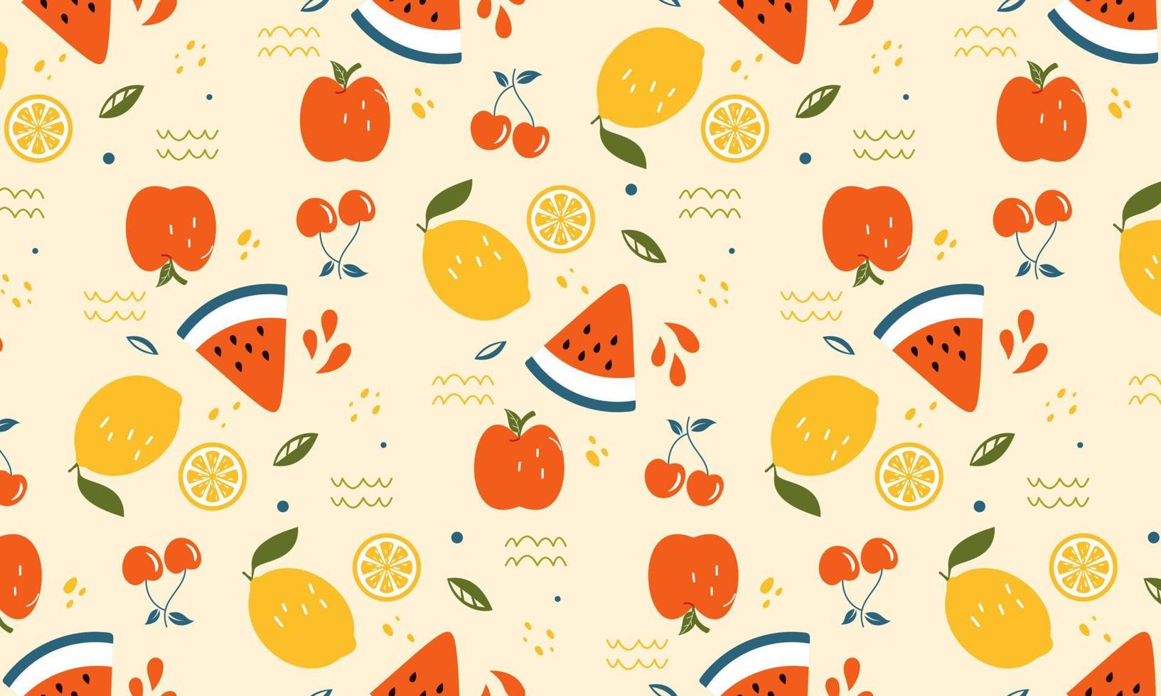 Fruit collection in flat hand drawn style illustrations vector