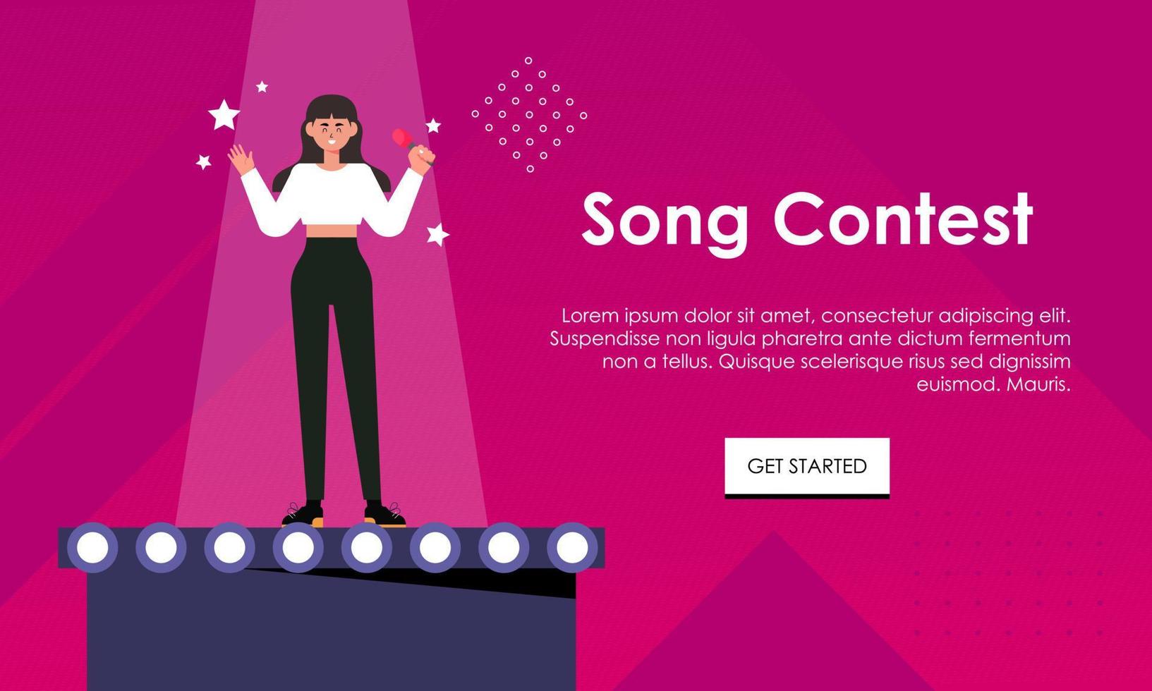 Song contest on stage illustration concept vector