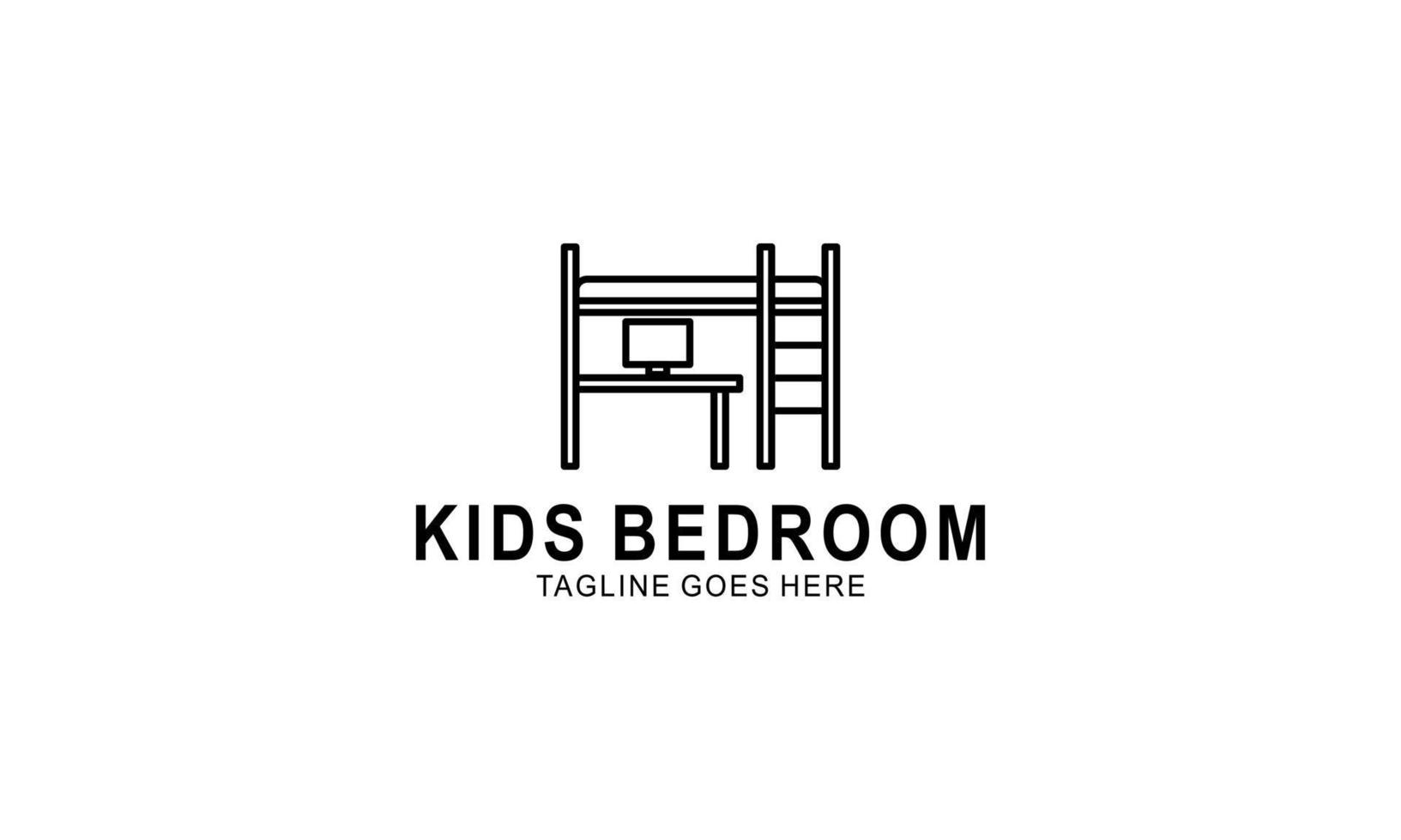 icono lineal de muebles de habitación para bebés y niños vector