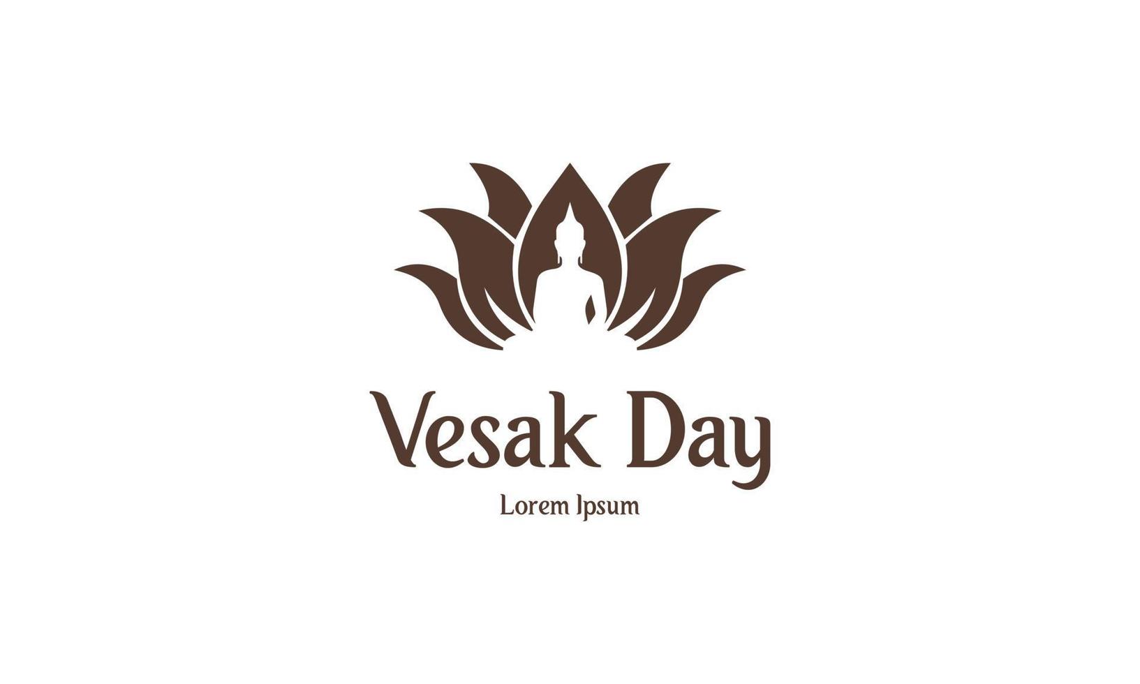 Happy vesak day or buddha purnima logo design vector