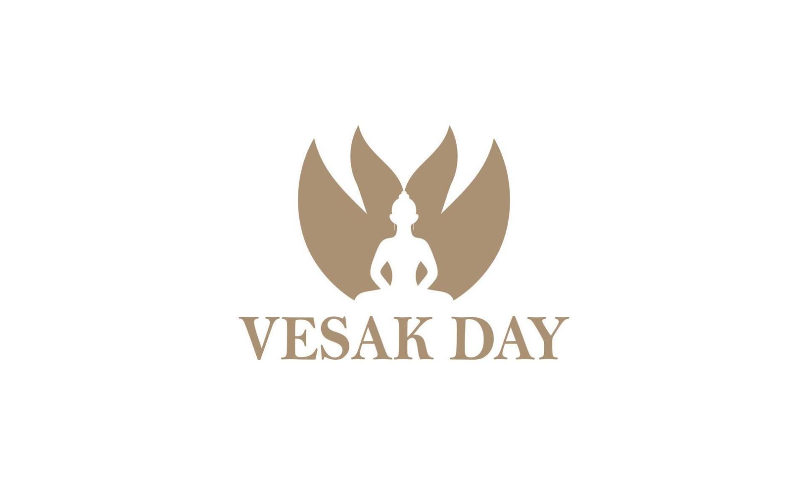 Happy vesak day or buddha purnima logo design vector