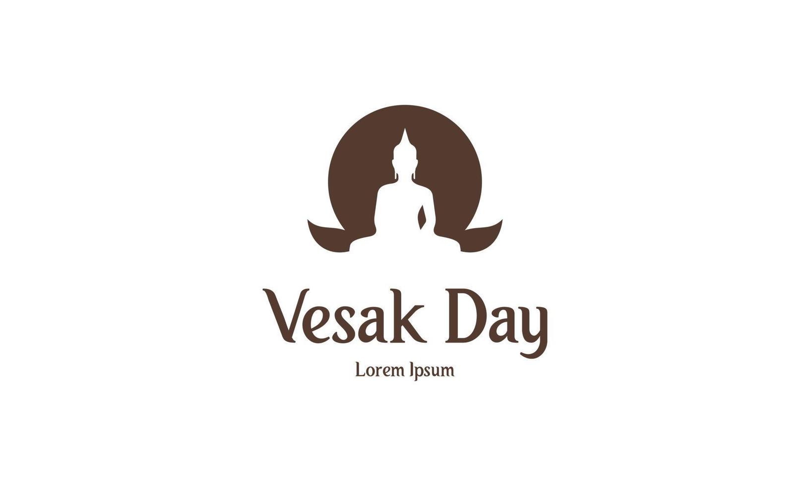Happy vesak day or buddha purnima logo design vector