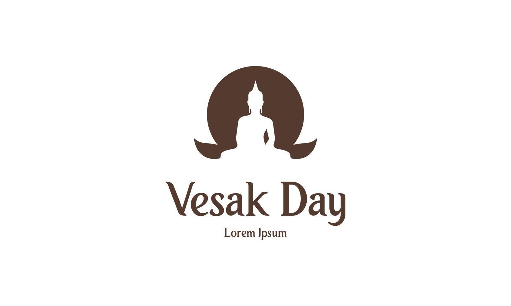 feliz día de vesak o diseño del logotipo de buddha purnima vector