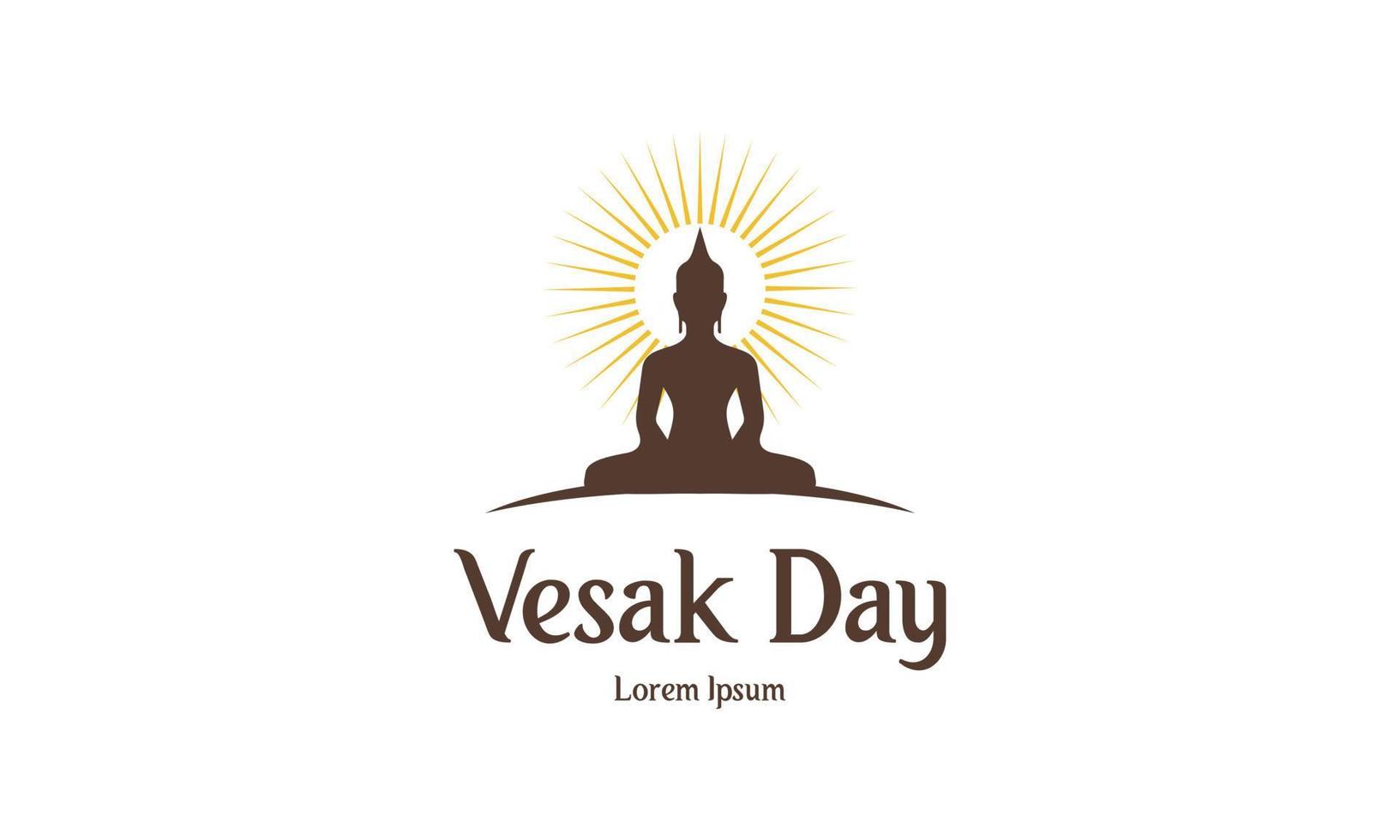 Happy vesak day or buddha purnima logo design vector