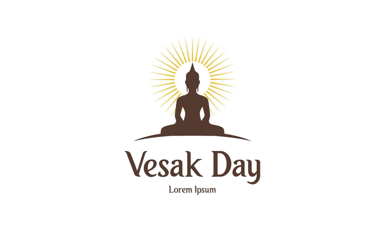 feliz día de vesak o diseño del logotipo de buddha purnima vector