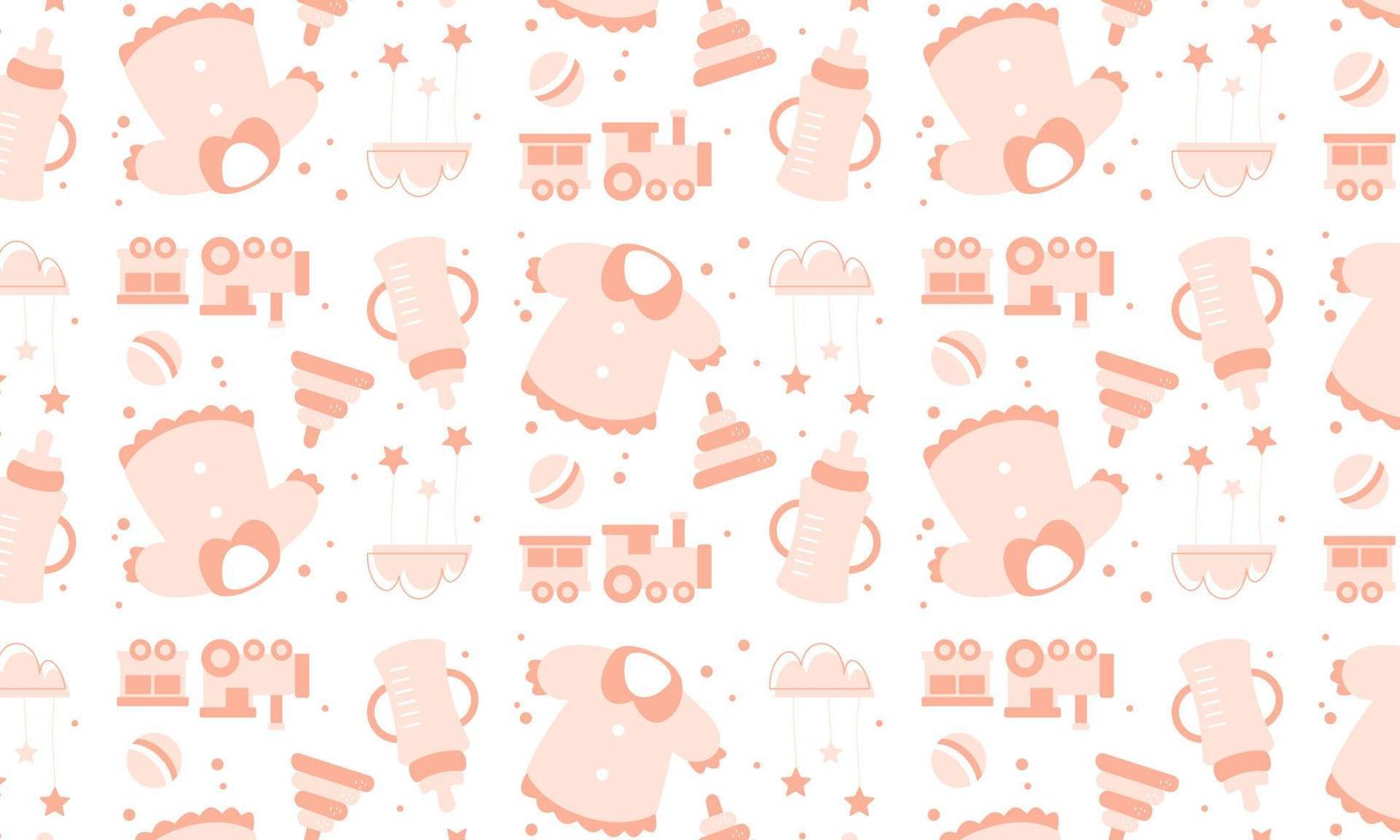 Baby shower pattern for baby room decoration with cute pictures vector