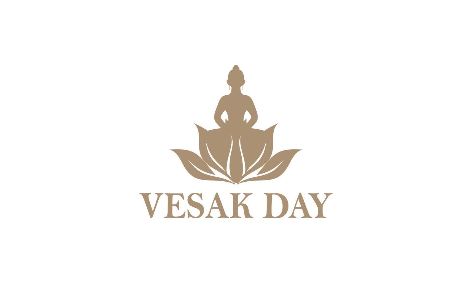 Happy vesak day or buddha purnima logo design vector