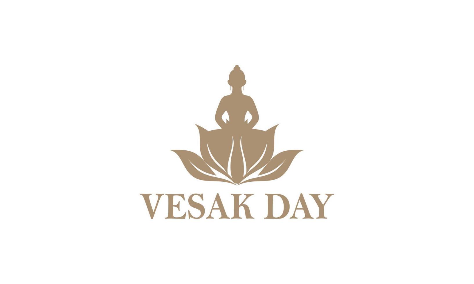 Happy vesak day or buddha purnima logo design vector