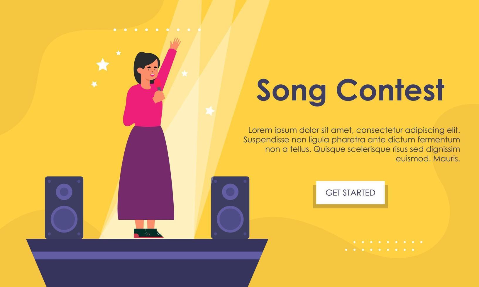 Song contest on stage illustration concept vector