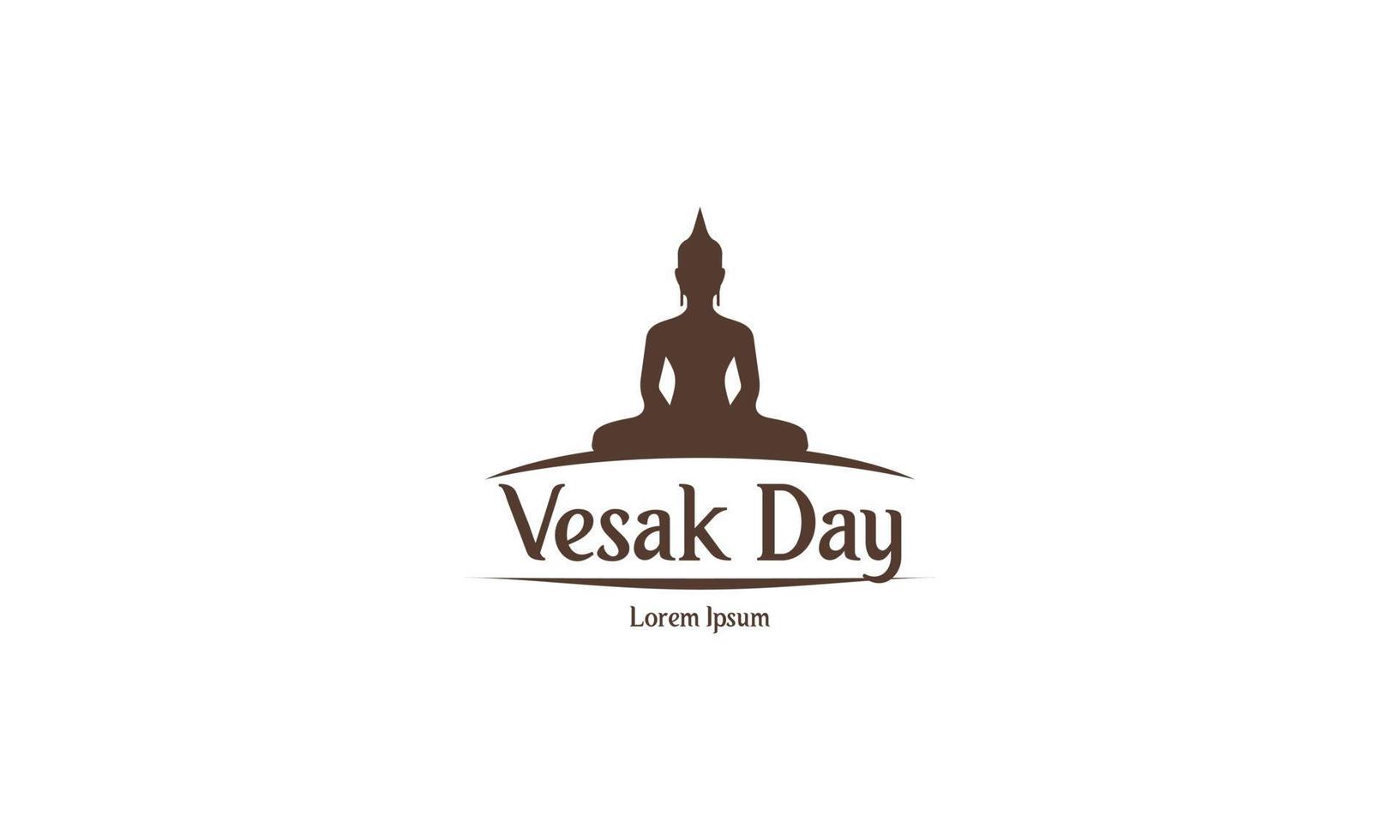 Happy vesak day or buddha purnima logo design vector