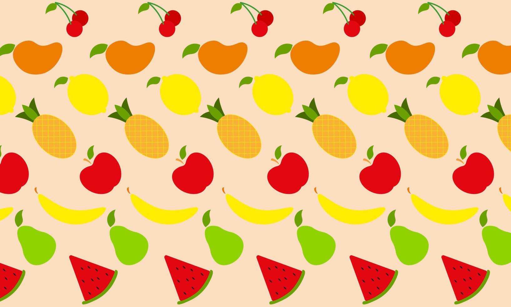 Fruit collection in flat hand drawn style illustrations vector