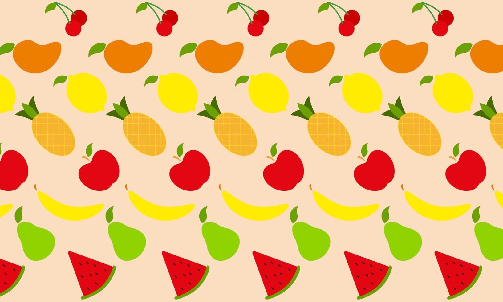 colección de frutas en ilustraciones de estilo plano dibujado a mano vector